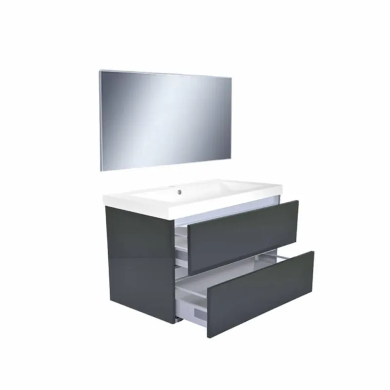 Korting Badmeubel Trend Line 100 Cm Hoogglans Antraciet 1 Of 2 Kraangaten