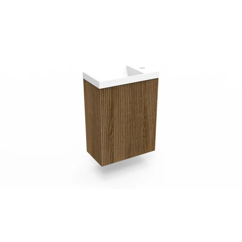Fonteinkast Cafe Oak Arcqua Ridge 40x55x28 cm Incl. Fontein Mat Wit Zonder Overloop Tijdelijk Beschikbaar