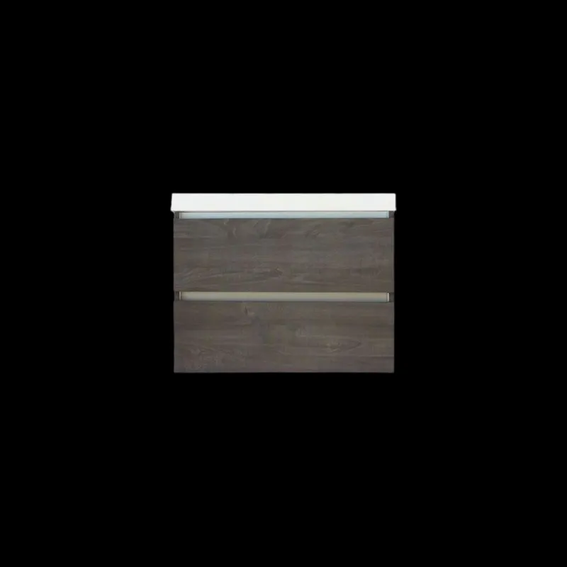 Laatste Kans Onderkast Sanilux Trendline Met Greeplijst Aluminium 60x47x52 Cm Silver Oak