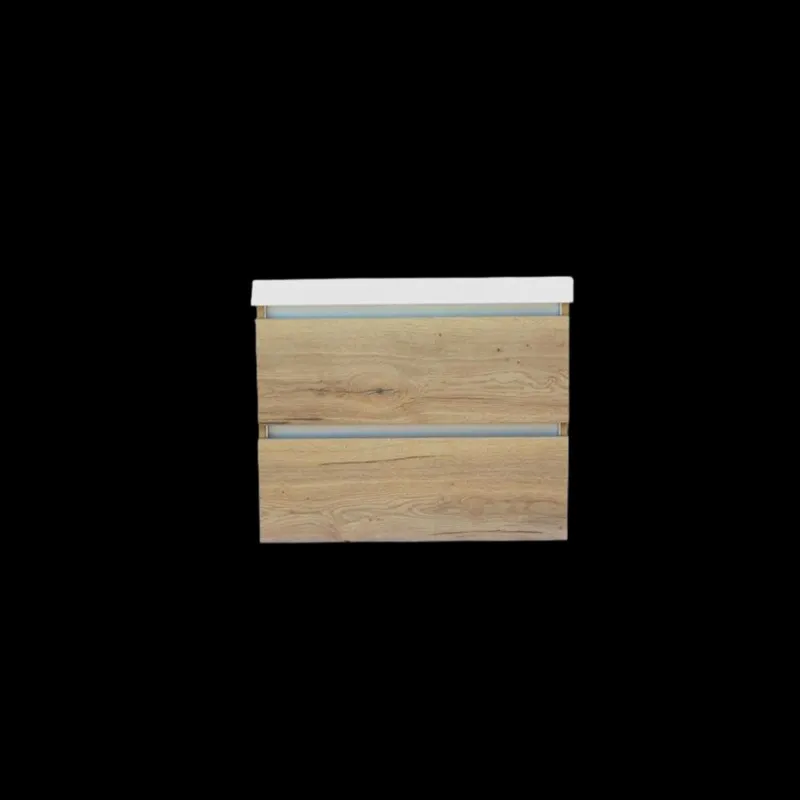 Onderkast Sanilux Trendline Met Greeplijst Aluminium 60x47x52 Cm Naturel Oak Lage Kosten