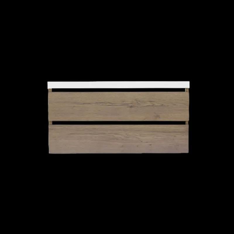 Onderkast Sanilux Trendline Met Greeplijst Mat Zwart 100x47x52 cm Tabak Oak Seizoensaanbieding