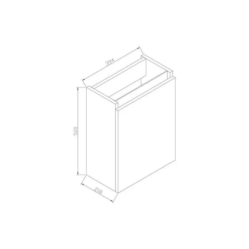 Fabrieksprijs Fonteinkast Sanilux Trendline 52x40x22 cm Rechts Softclose Natural Oak