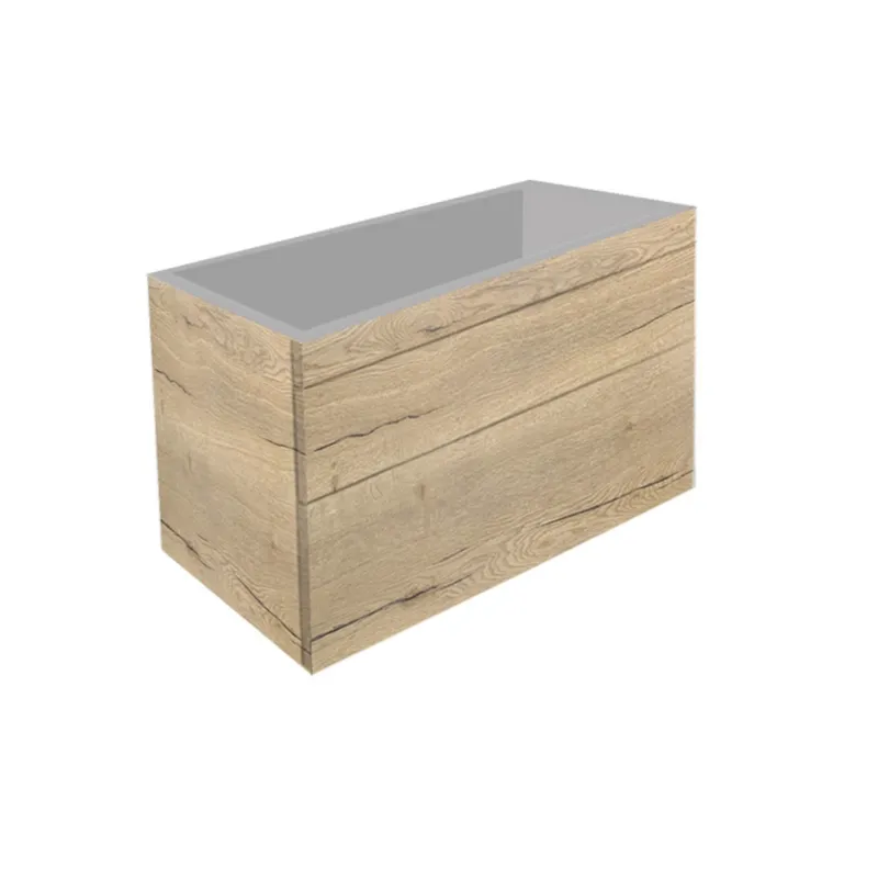 Badkamermeubel Best Design Beauty 2 Laden Greeploos 100 cm Eiken Zonder Wastafel Beste Prijs