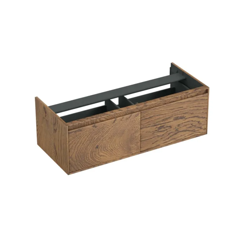 Onderkast Forzalaqua Reno 120x51x40 Cm 2 Lades Softclose Eiken Castle Brown Flitsaanbieding