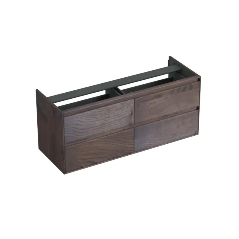 Hoge Kwaliteit Onderkast Forzalaqua Reno 140x51x60 Cm 4 Lades Softclose Eiken Charcoal