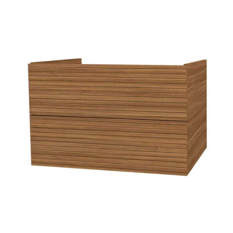 Onderkast BWS Elite 80x45x50 cm Met Horizontaal Reliëf Walnoot Koop Vandaag