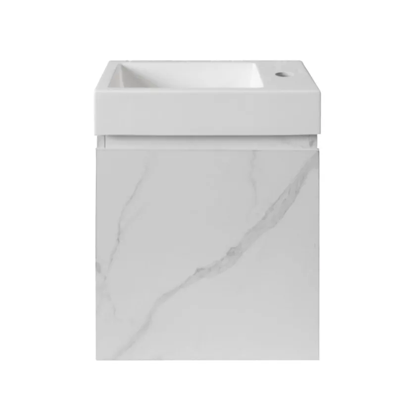 Alleen Vandaag Fonteinkast BWS Sona Met Verticaal Reliëf Soft-close Wit Marmer