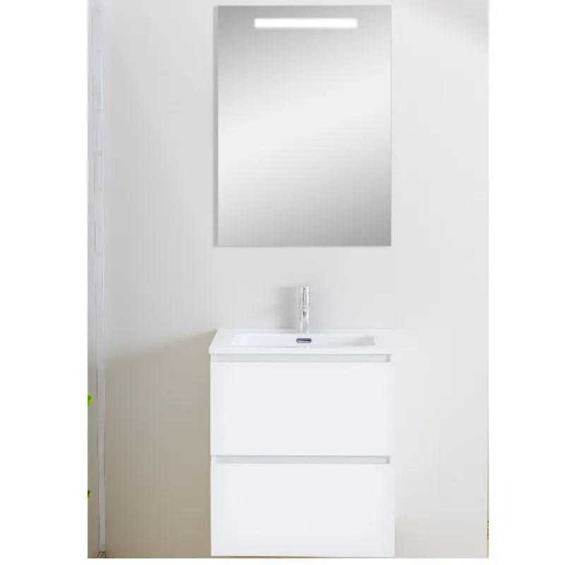 Gecertificeerd Badmeubel Wiesbaden Sephia Compleet Met Led Spiegel 60 CM Mat Wit