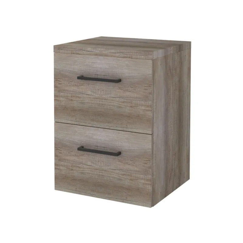 Badmeubelset Aquasplash Salt 50x46cm Met Grepen (Kleurkeuze) 2 Lades Met Afdekplaat Scotch Oak Gecertificeerd