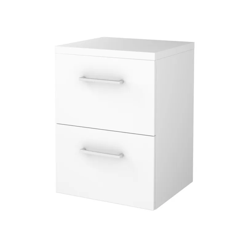 Dagaanbieding Badmeubelset Aquasplash Salt 50x46cm Met Grepen (Kleurkeuze) 2 Lades Met Afdekplaat Ice White