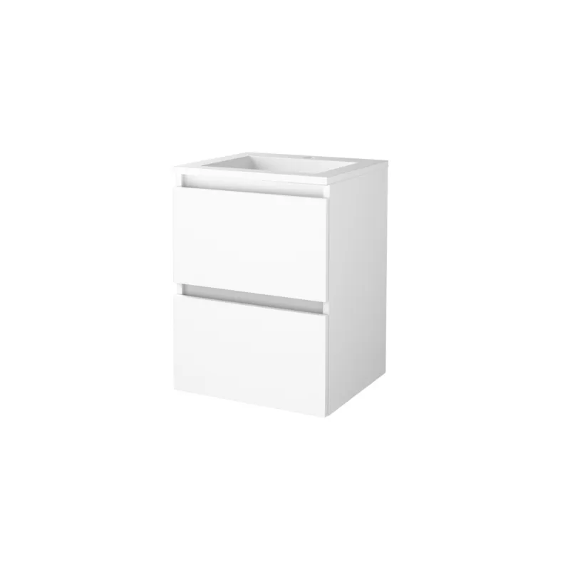 Badmeubelset Aquasplash Salt 50x46cm Greeploos 2 Lades Met Wastafel Acryl 1 Kraangat Ice White Flitsaanbieding
