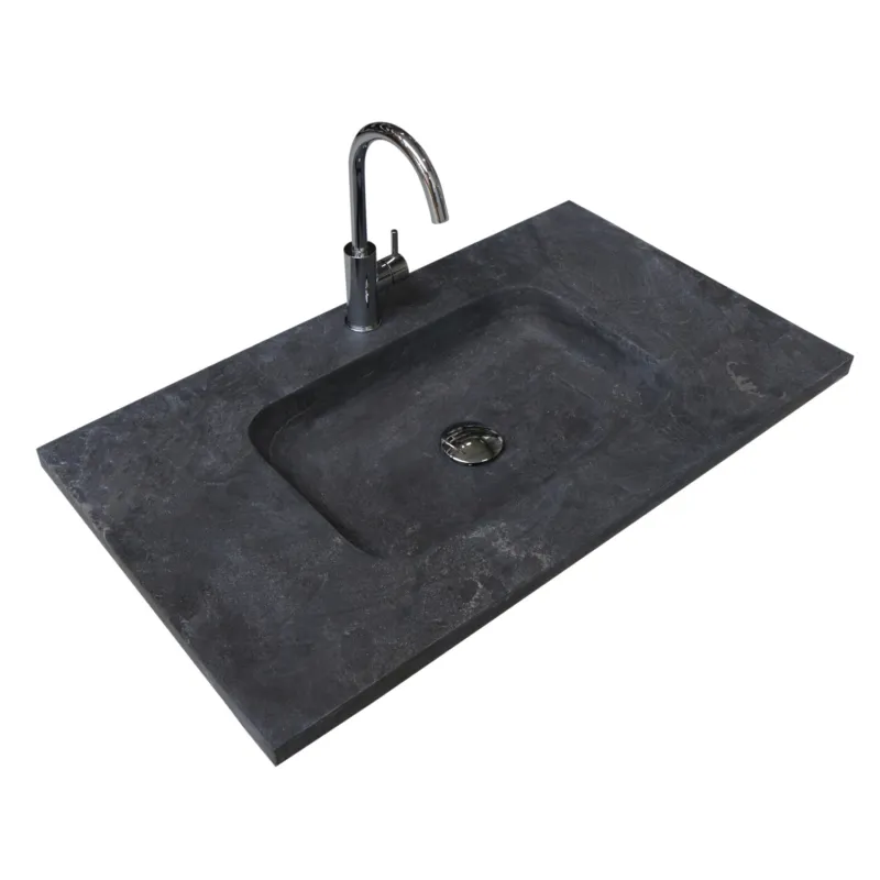 Gereduceerde Prijs Badmeubelset Aquasplash Salt 80x46cm Met Grepen (Kleurkeuze) 2 Lades Met Wastafel Hardsteen 1 Kraangat Ice White