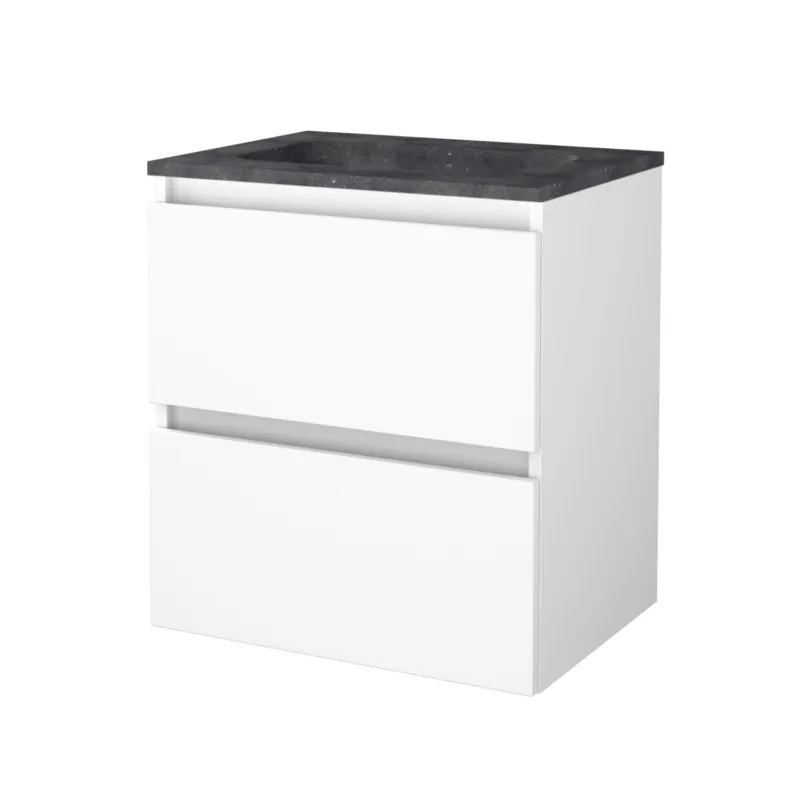 Shop Nu Badmeubelset Aquasplash Salt 60x46cm Greeploos 2 Lades Met Wastafel Hardsteen Ice White