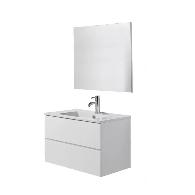 Badmeubelset London Basis 80 cm incl. Spiegel Wit Rechtstreeks Van De Fabrikant