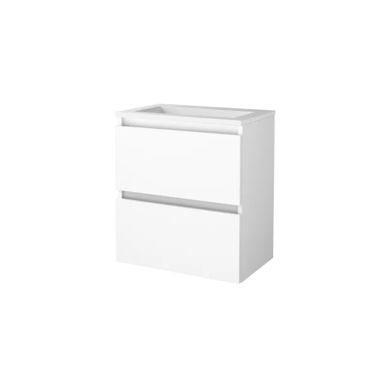 Must-Have Badmeubelset Aquasplash Salt 60x39cm Greeploos 2 Lades Met Wastafel Acryl Ice White