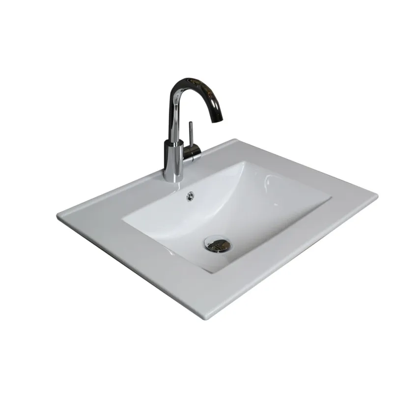Badmeubelset Aquasplash Salt 60x39cm Met Grepen (Kleurkeuze) 2 Lades Met Wastafel 1 Kraangat Ice White Flitsaanbieding
