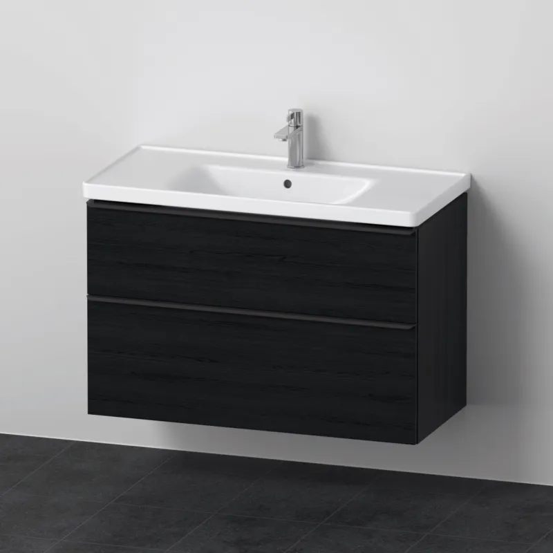 Badkamermeubelset Duravit D-Neo Wastafel Keramiek 100.5x48x62.5 cm Mat Eiken Zwart Laatste Kans