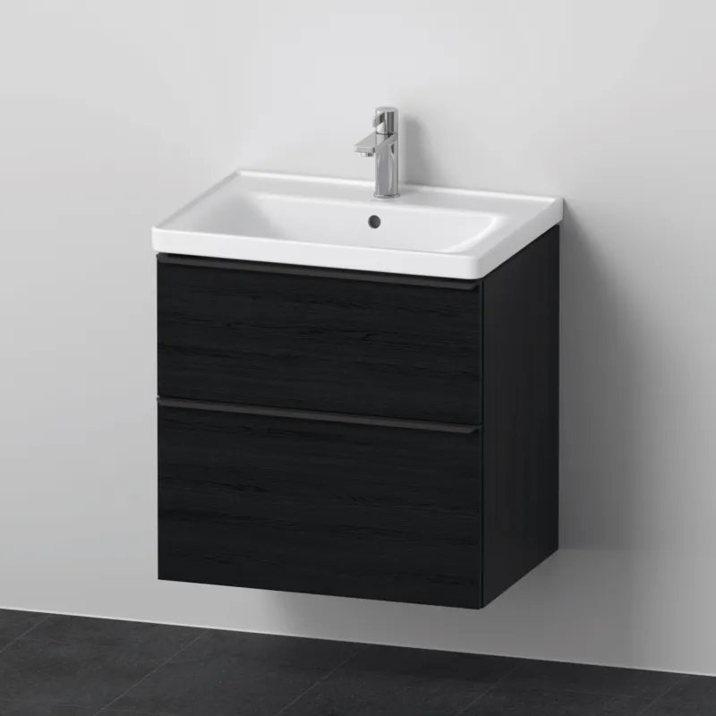 Badkamermeubelset Duravit D-Neo Wastafel Keramiek 65x48x62.5 cm Mat Eiken Zwart Snelle Levering