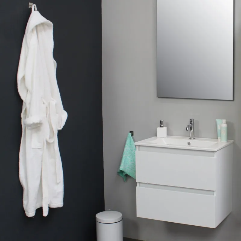 Populair Badkamermeubel Boss & Wessing Pepper Wastafel Porselein Met Kraangat 60x55x46 cm Wit