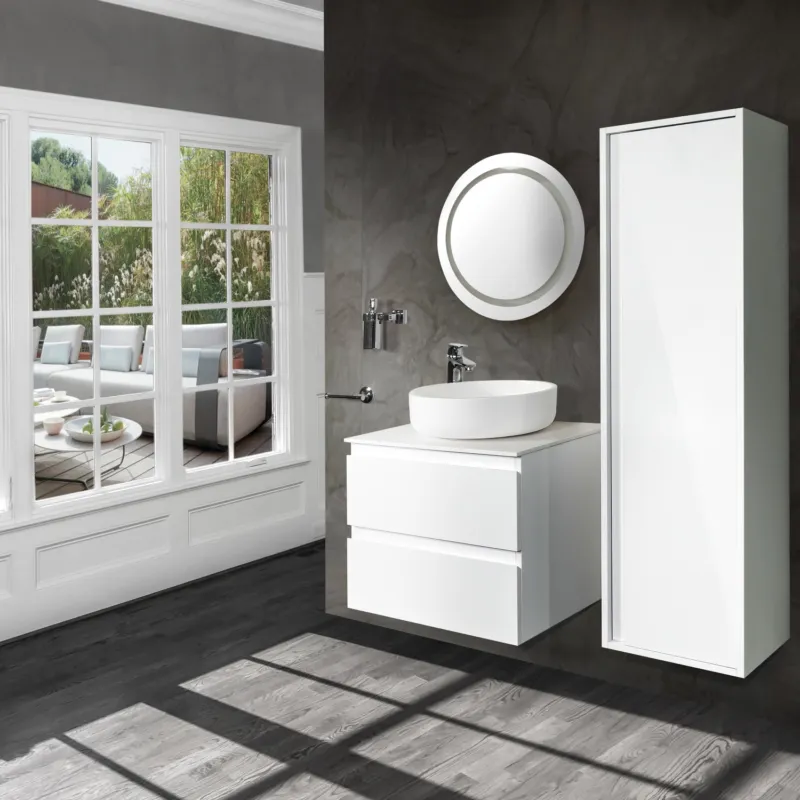 Voordeelprijs Badkamermeubelset Creavit Sally 60 cm Twee Soft-Close Lades Hoogglans Wit
