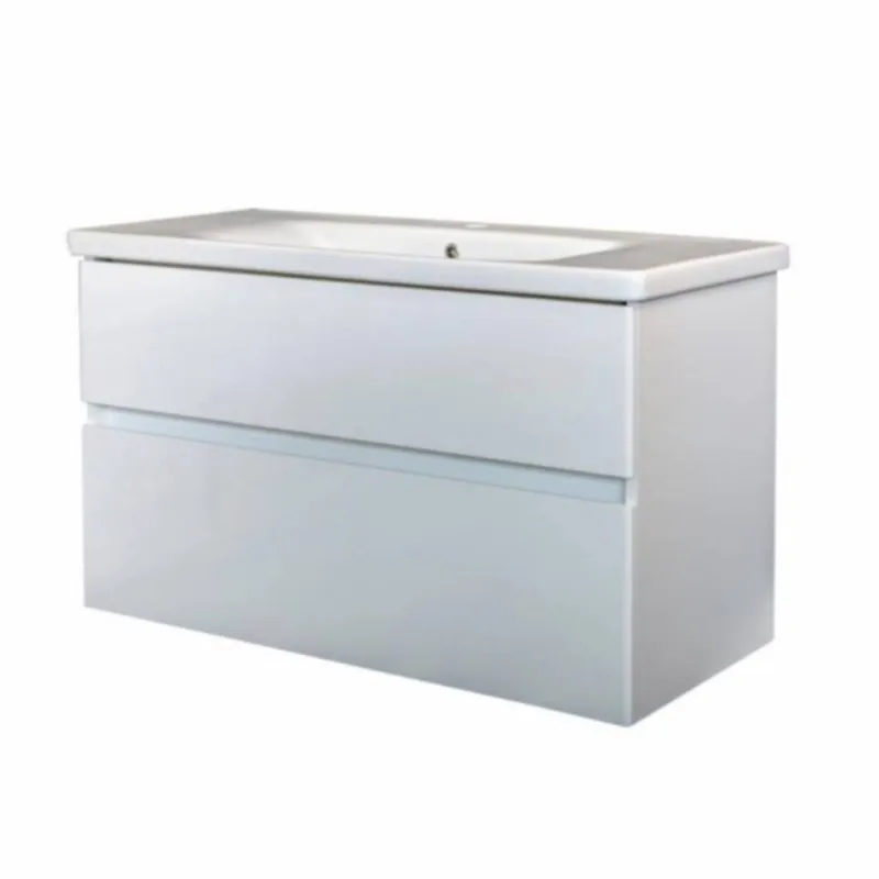 Badkamermeubel Best Design Quick-Greeploos 100x56x44cm Onderkast + Wastafel Wit Seizoensaanbieding