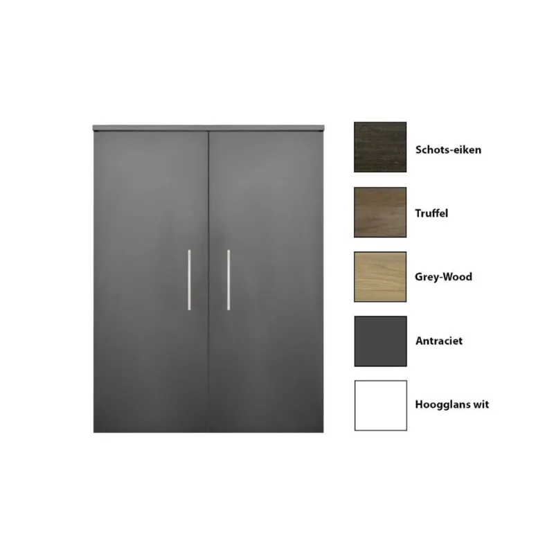 Lage Prijs Kolomkast Sanicare Q15 2-Deurs Soft-Closing 90x67x32 cm Schots-Eiken