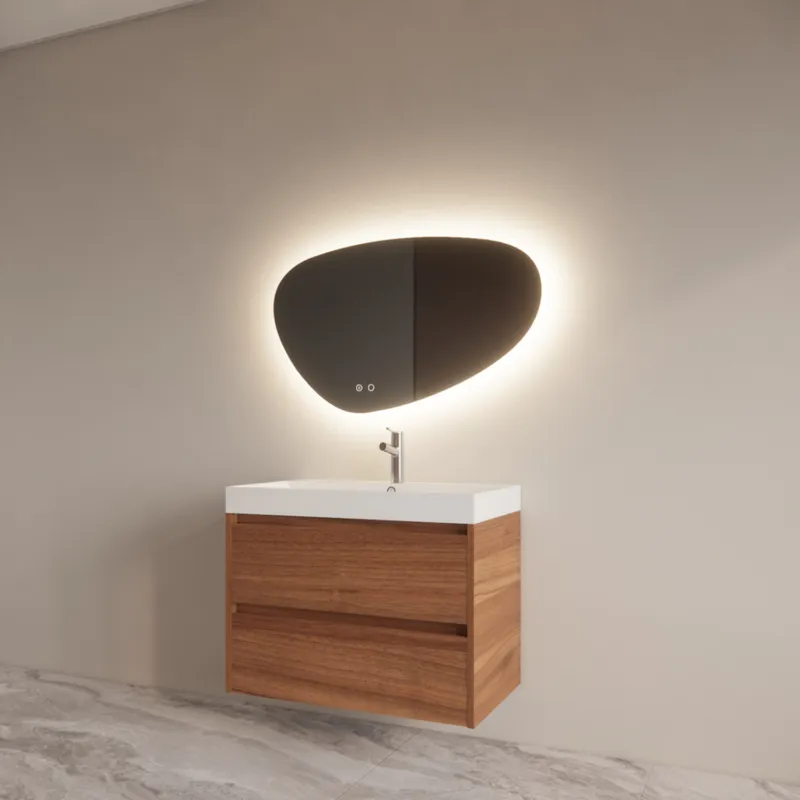 Voordeelprijs Badmeubelset BWS Riga Met Lako Wastafel Wit 80 cm Walnoot
