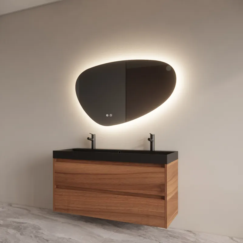 Badmeubelset BWS Riga Met Lako Wastafel Zwart 120 cm Walnoot Korting