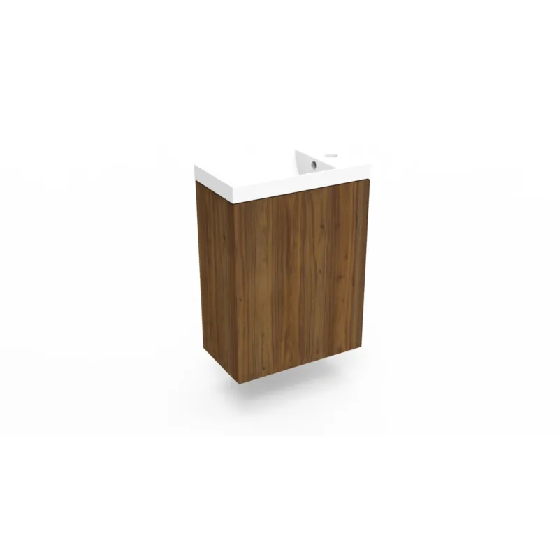 Fonteinkast Maddison Oak Arcqua Luna 40x55x28 cm Incl. Fontein Mat Wit Met Overloop Gecertificeerd