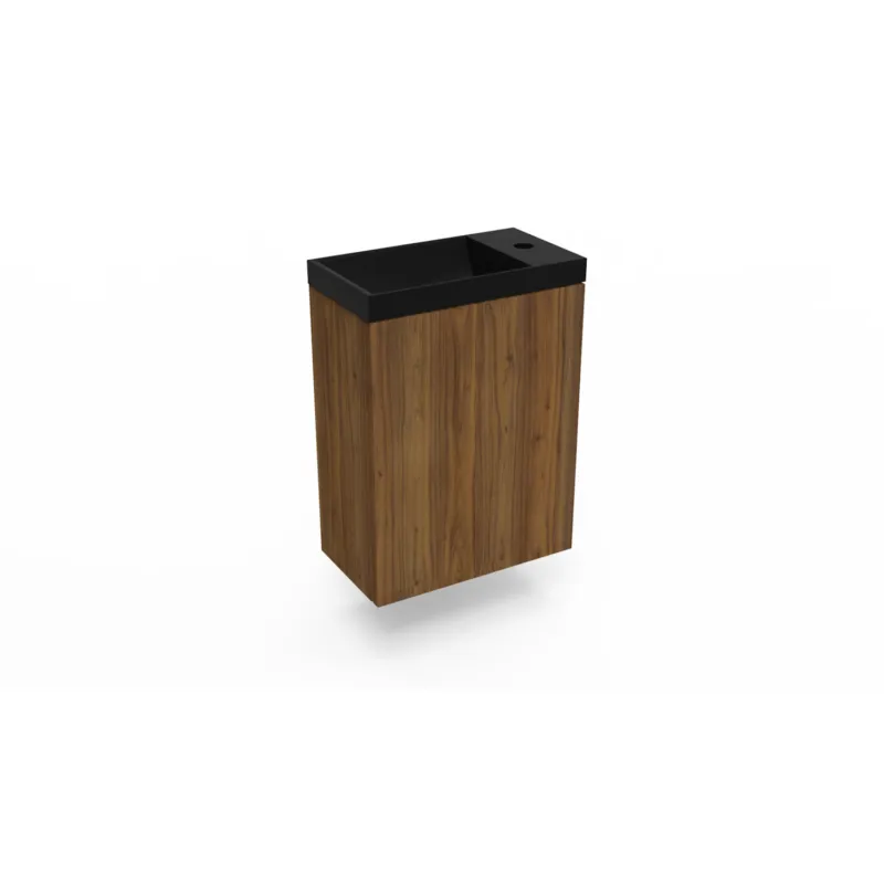 Seizoensaanbieding Fonteinkast Maddison Oak Arcqua Luna 40x55x28 cm Incl. Fontein Mat Zwart Zonder Overloop