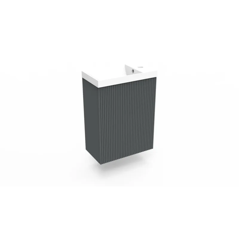 Fonteinkast Cement Arcqua Ridge 40x55x28 cm Incl. Fontein Mat Wit Met Overloop Voordeelprijs