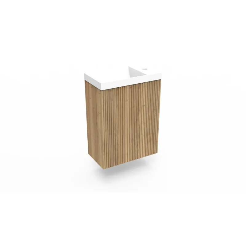 Fonteinkast Halifax Oak Arcqua Ridge 40x55x28 cm Incl. Fontein Mat Wit Zonder Overloop Shop Nu