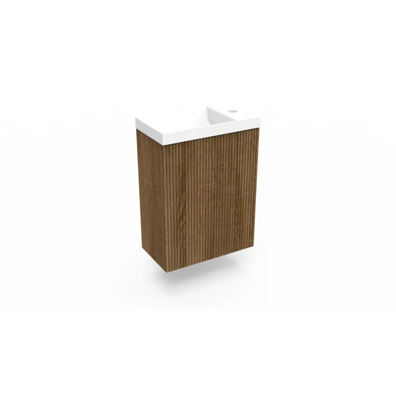 Actieprijs Fonteinkast Cafe Oak Arcqua Ridge 40x55x28 cm Incl. Fontein Glans Wit Zonder Overloop