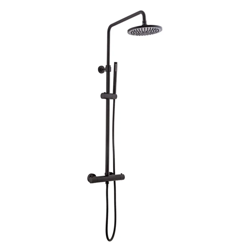 Seizoensaanbieding Regendoucheset Opbouw Sanilux Blair Thermostatisch Douchekop 25 cm Mat Zwart