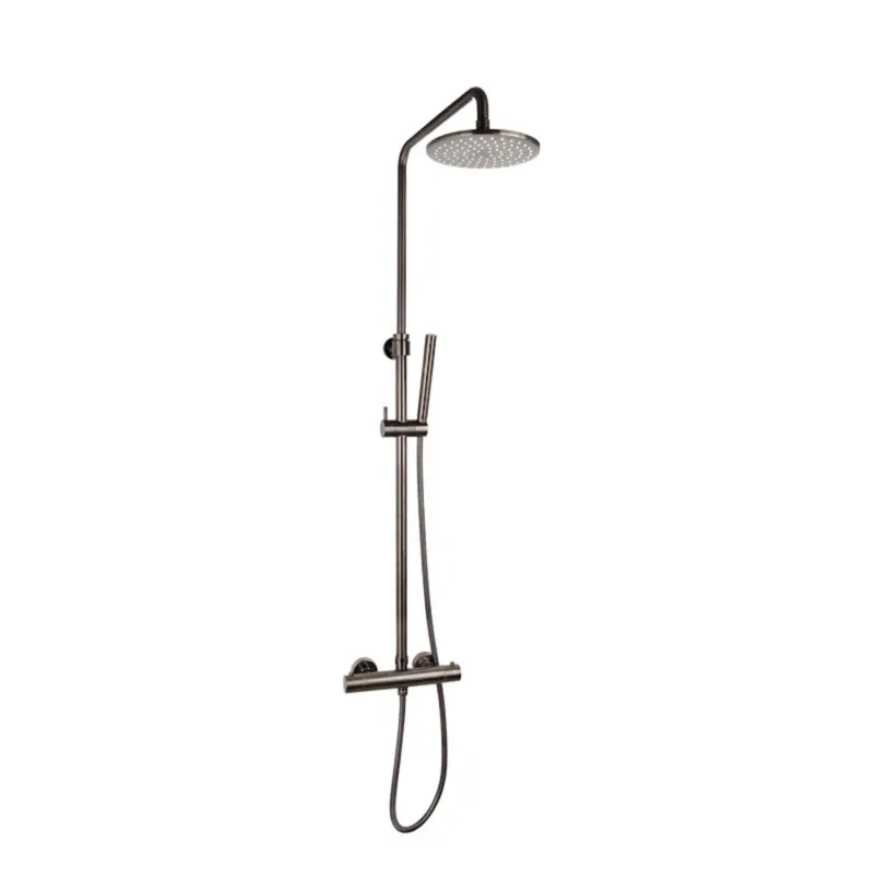 Regendoucheset Opbouw Sanilux Blair Thermostatisch Douchekop 25 cm Gunmetal Laatste Versie