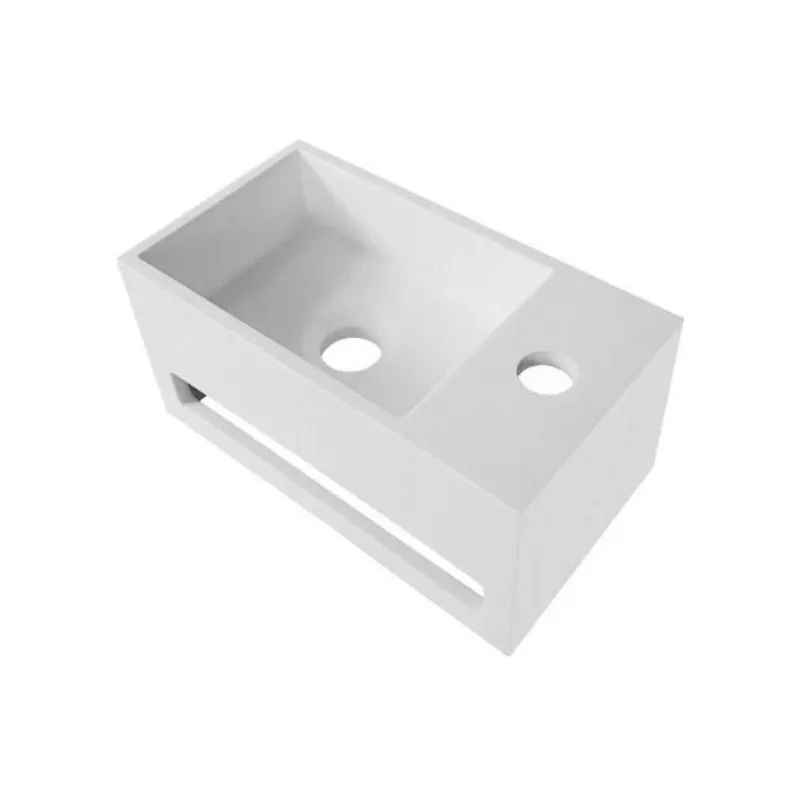 Fontein BWS Solid Surface Met Handdoekhouder 16x35,8x20,5 cm Rechts Mat Wit Favoriet