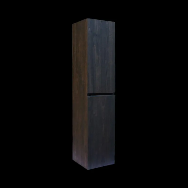 Populair Kolomkast Sanilux Trendline Met Greeplijst Mat Zwart 160x35x35 Cm Brown Oak