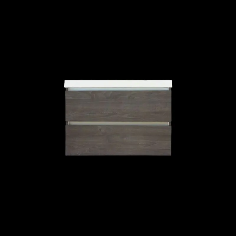 Onderkast Sanilux Trendline Met Greeplijst Aluminium 80x47x52 Cm Silver Oak Shop Nu