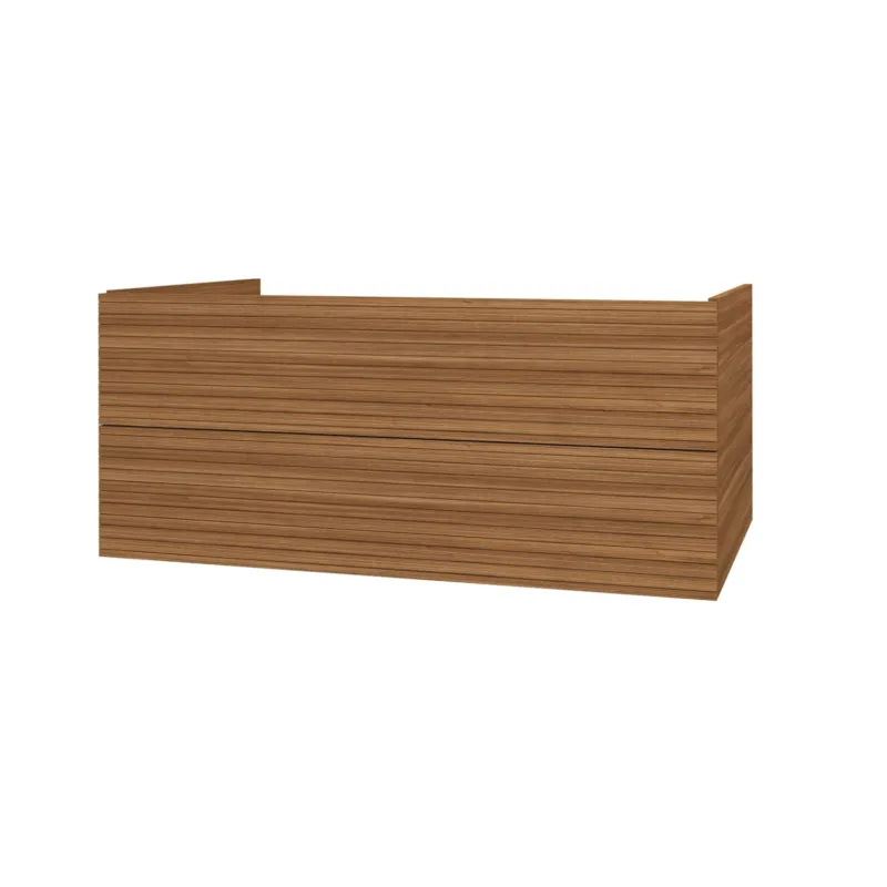 Onderkast BWS Elite 120x45x50 cm Met Horizontaal Reliëf Walnoot Seizoensaanbieding