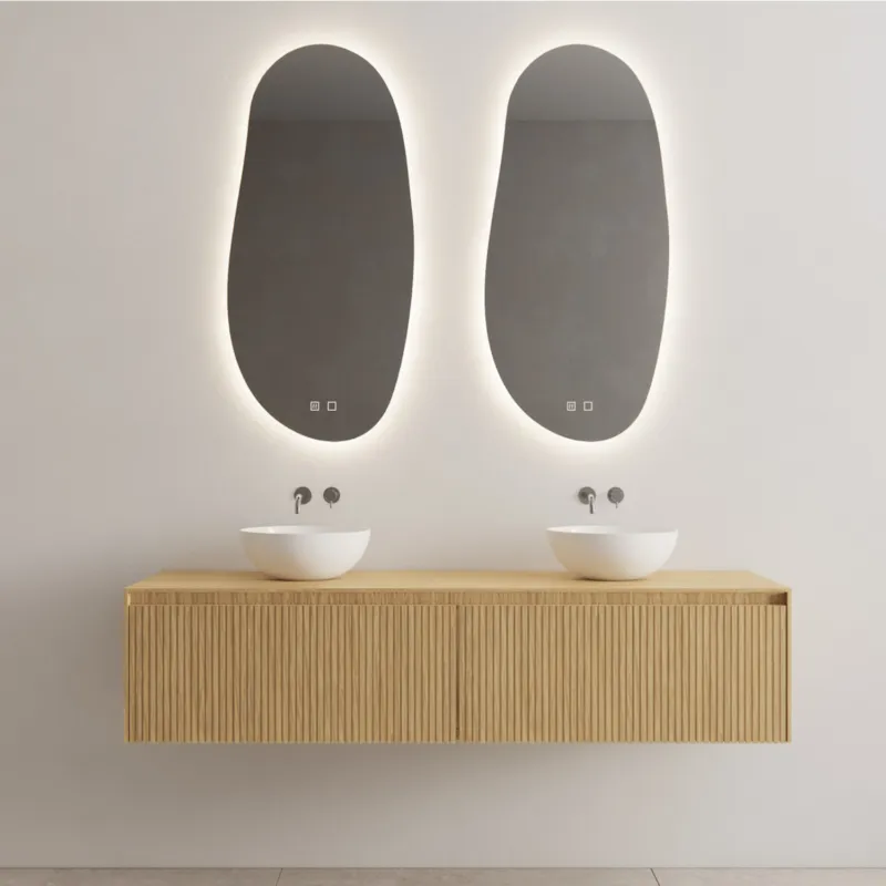 Rechtstreeks Van De Fabrikant Onderkast Gliss Design Timotheus 200 CM 2 Lades Incl Topplaat Pure