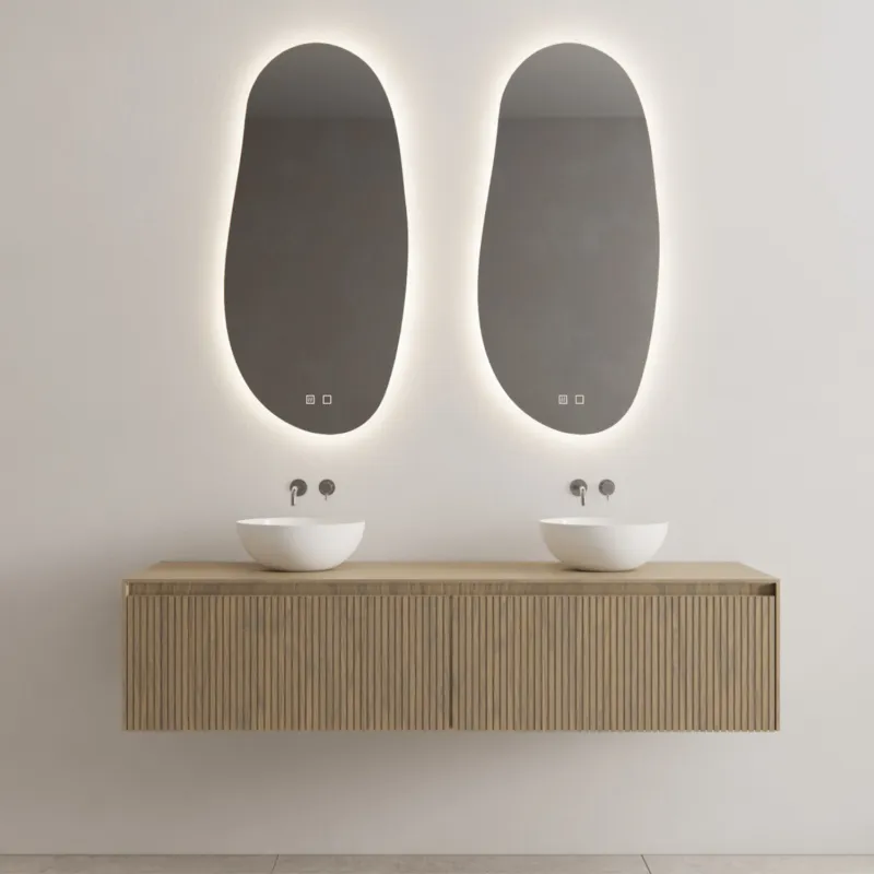 Onderkast Gliss Design Timotheus 200 CM 2 Lades Incl Topplaat Ash Grey Beperkte Voorraad