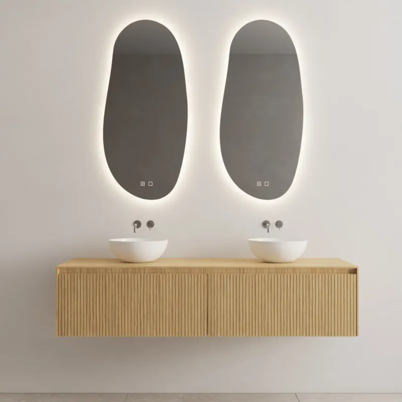 Actieprijs Onderkast Gliss Design Timotheus 160 CM 2 Lades Incl Topplaat Pure