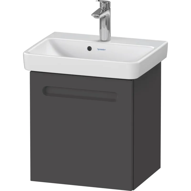 Fabrieksprijs Wastafelonderkast Duravit No.1 Met 1 Deur Links 44x38.6x47.8cm Met Geïntegreerde Greep Mat Grafiet