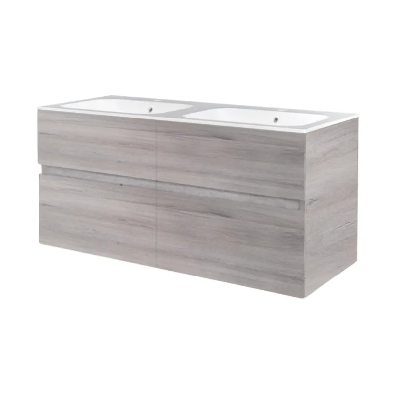 Uitverkoop Onderkast Best Design Splash Grey Greeploos 120x58x47.5 cm 2 Softclose Laden Grijs Eiken