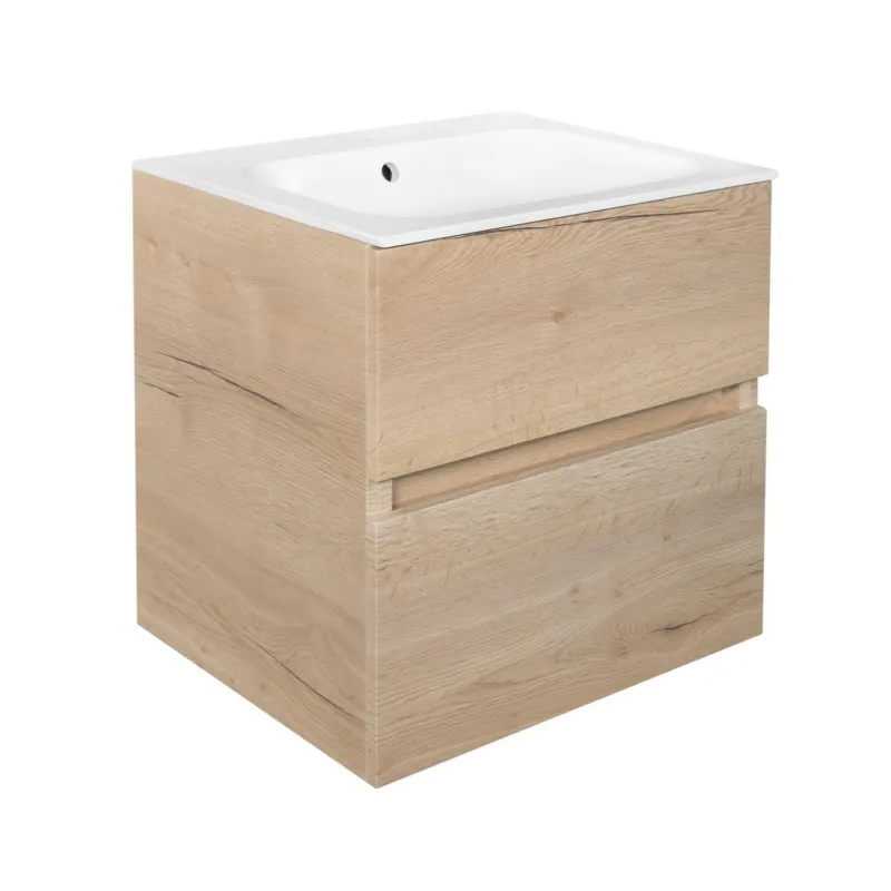 Exclusieve Aanbieding Onderkast Best Design Splash Halifax Greeploos 60x56x47 cm 2 Softclose Laden Eiken