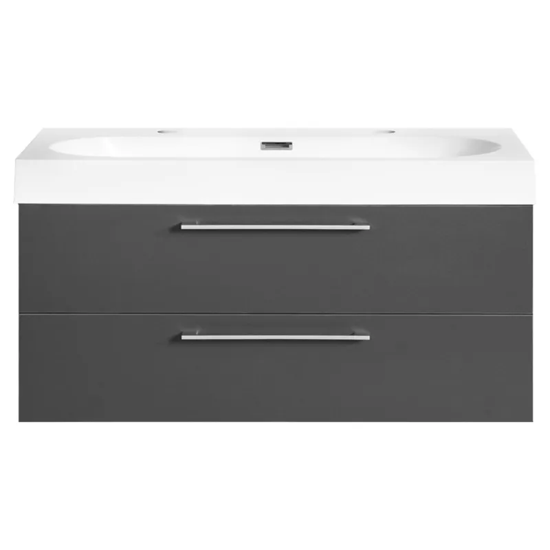 Must-Have Badkamermeubelset Differnz Somero Met Polybeton Wastafel 100 cm Antraciet