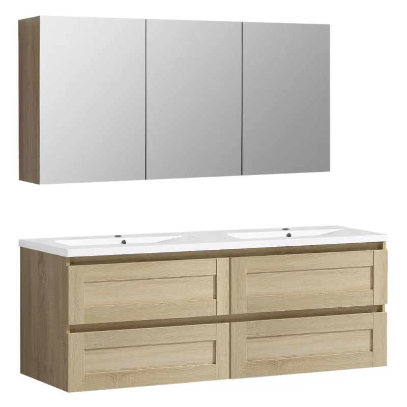 Laatste Versie Badmeubelset Differnz Reno 120x45,5x55 cm FSC Eiken