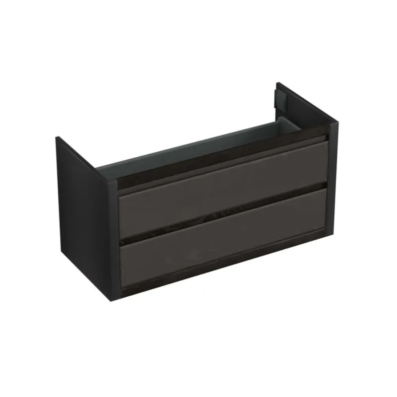 Onderkast Forzalaqua Gela 120x51x60 Cm 2 Softclose Lades Eiken Black Oiled Gecertificeerd