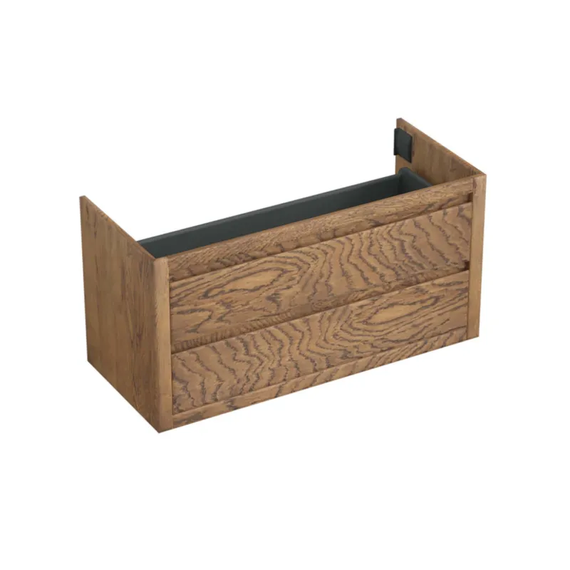 Premium Onderkast Forzalaqua Gela 120x51x60 Cm 2 Softclose Lades Eiken Castle Brown