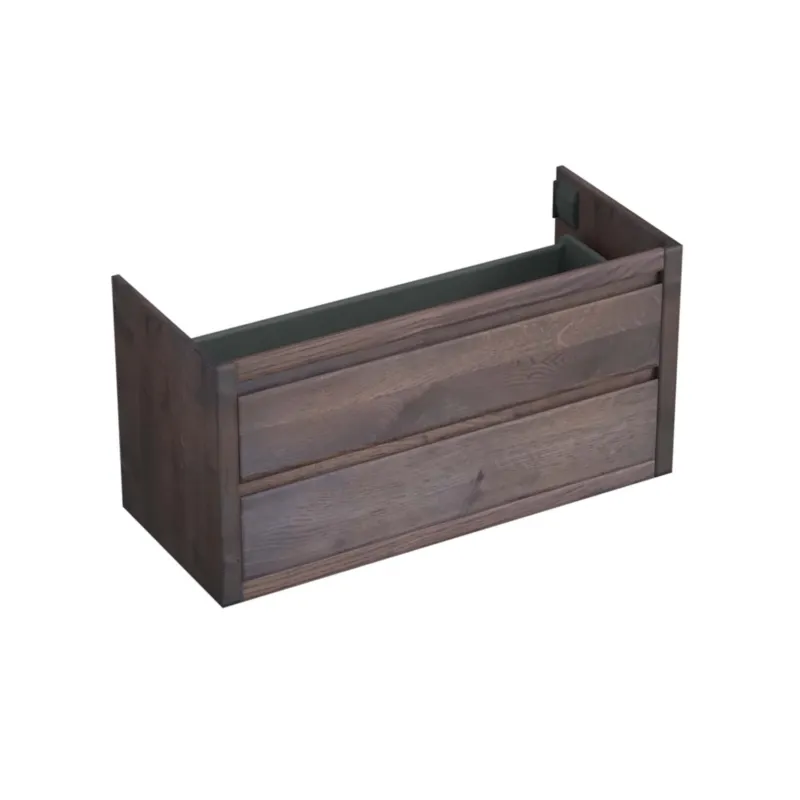 Onderkast Forzalaqua Gela 120x51x60 Cm 2 Softclose Lades Eiken Charcoal Actieprijs